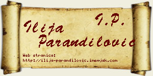 Ilija Parandilović vizit kartica